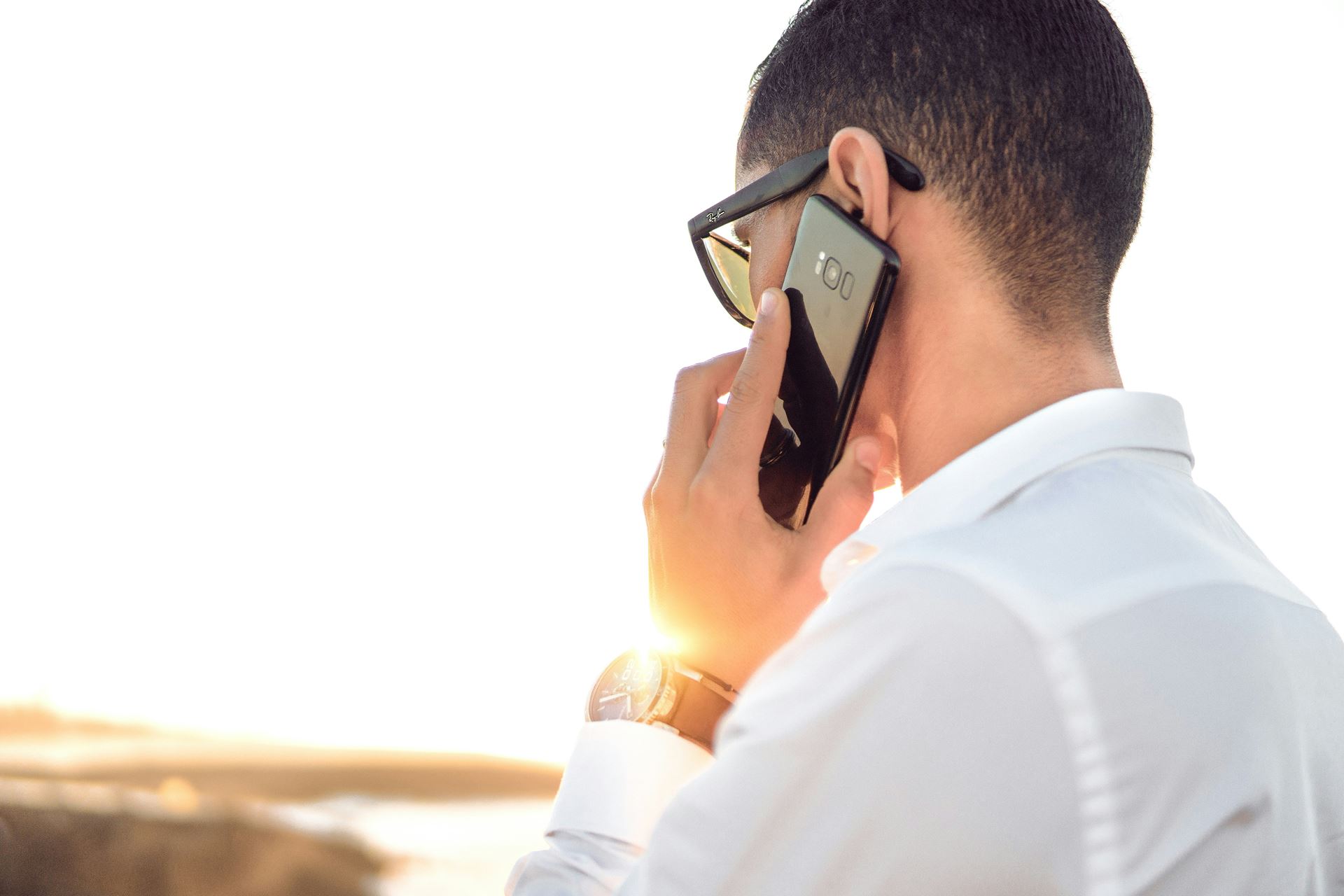 Person making phone call